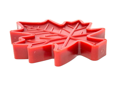 Red Canadian Maple Leaf shaped indestructible nylon dog chew toy for heavy chewers made in USA