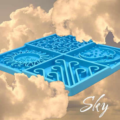 Sky eMat enrichment toy with celestial cloud and star design for dogs and cats