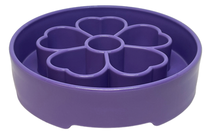Purple Flower eBowl deep slow feeder dog bowl with segmented chambers for healthier eating and enrichment