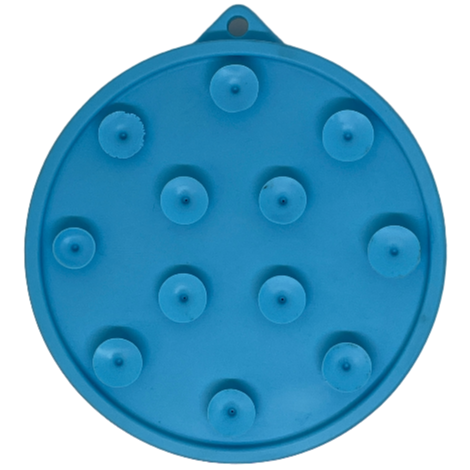 Blue Turtle eMat-Mini lick mat with suction cups for small dogs and cats, FDA-compliant, USA-made enrichment tool.