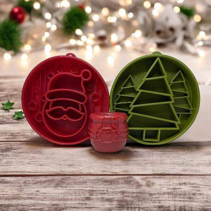 Santa Christmas eBowl slow feeder dog bowl with festive red Santa face design for healthier eating and enrichment