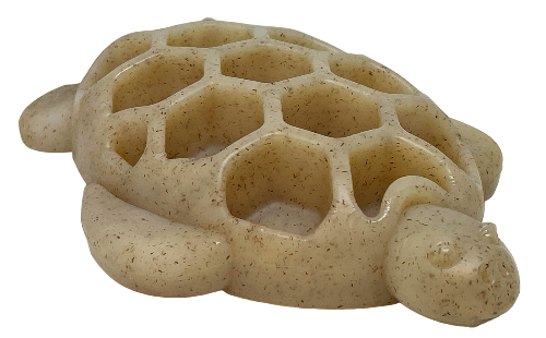 Turtle-shaped ultra-durable nylon chew toy with textured shell for power chewers, made in USA.