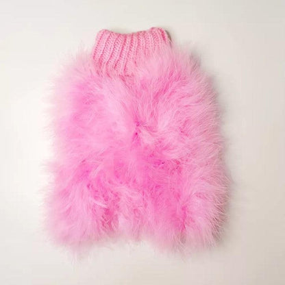 Haute Couture Feathered Luxury Pet Sweater: Stylish Warm Pet Clothes