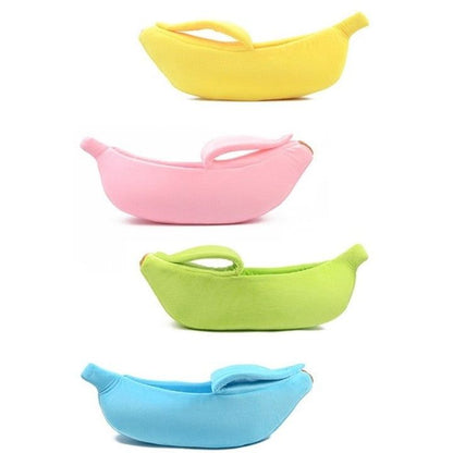 Colorful banana-shaped soft plush pet beds for cats and small dogs