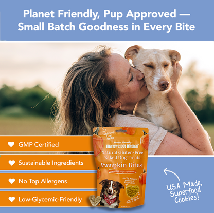 All Natural Vegan Pumpkin Dog Treats -Gluten-Free, Marcy's Pet Kitchen