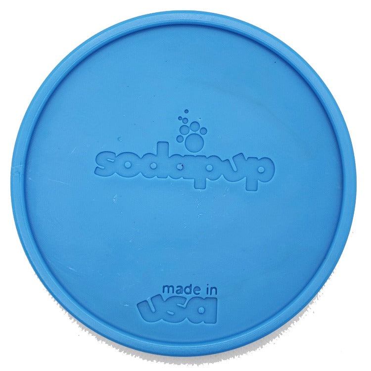 Blue Air Nylon eCoin dog lick mat by SodaPup for durable enrichment and mental stimulation