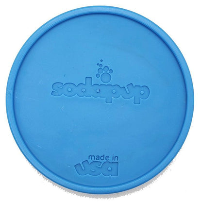Blue Air Nylon eCoin dog lick mat by SodaPup for durable enrichment and mental stimulation
