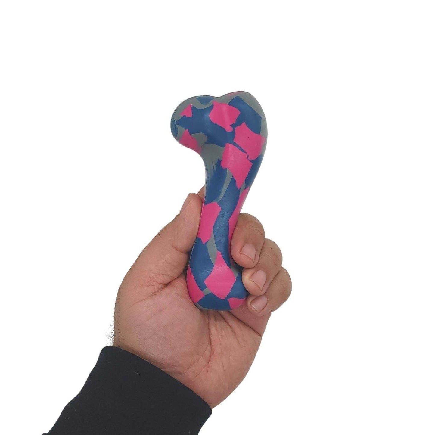 Small durable natural rubber dog bone chew toy for safe interactive play