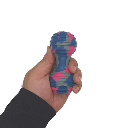 Natural Rubber Dumbbell dog chew toy made from 100% natural rubber, durable, safe, and interactive for fun play and dental health.