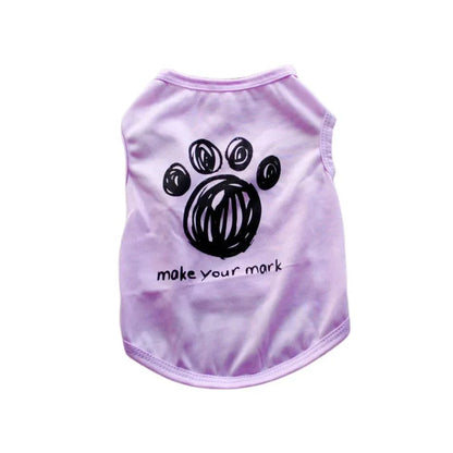 Small dog wearing security clothing for dogs summer T-shirt vest