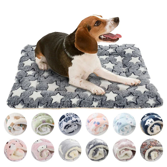 Flannel Pet Sleeping Mat & Dog Bed - Soft, Washable, and Durable