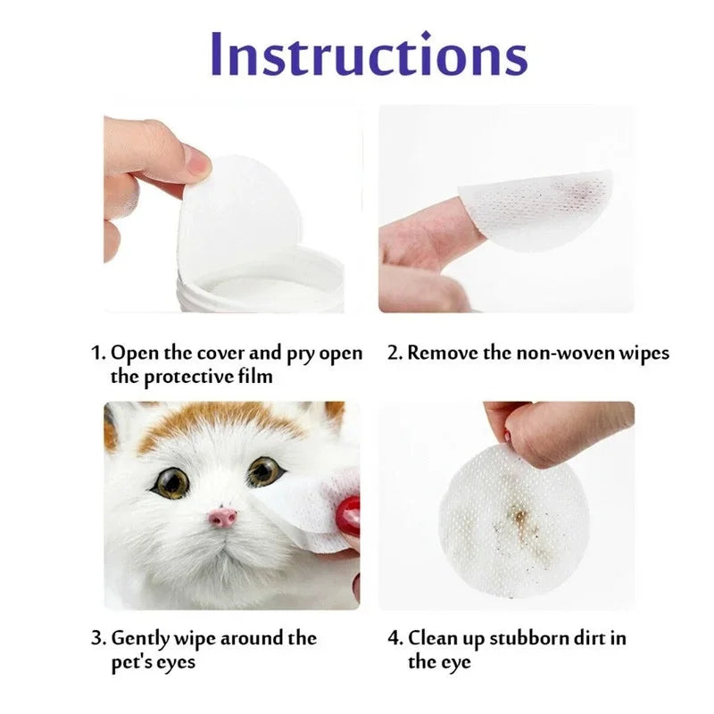 130 Pcs Dog & Cat Eye Wipes Tear Stain Remover