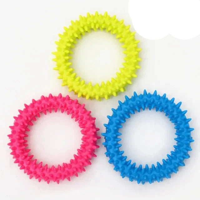 Rubber Bite-Resistant Dog Toy - Teeth Cleaning Chew Toy for Small Dogs