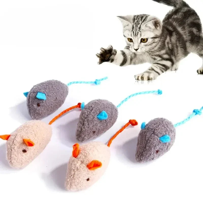 Plush Rat Cat Toy Set - 3/7PCS Durable Linen Indoor Play