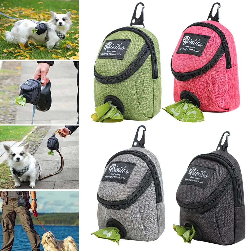 Portable Dog Treat Pouch - Training & Travel Bag with Poop Dispenser