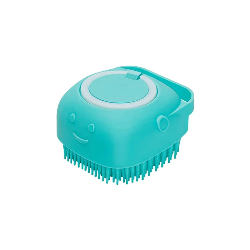 Dog Bathing Brush with Shampoo Dispenser - Soft Silicone Massage Tool