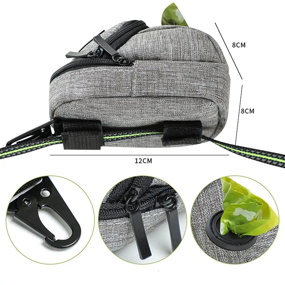 Portable Dog Treat Pouch - Training & Travel Bag with Poop Dispenser