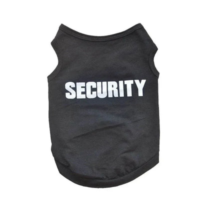 Small dog wearing security clothing for dogs summer pet t-shirt costume vest