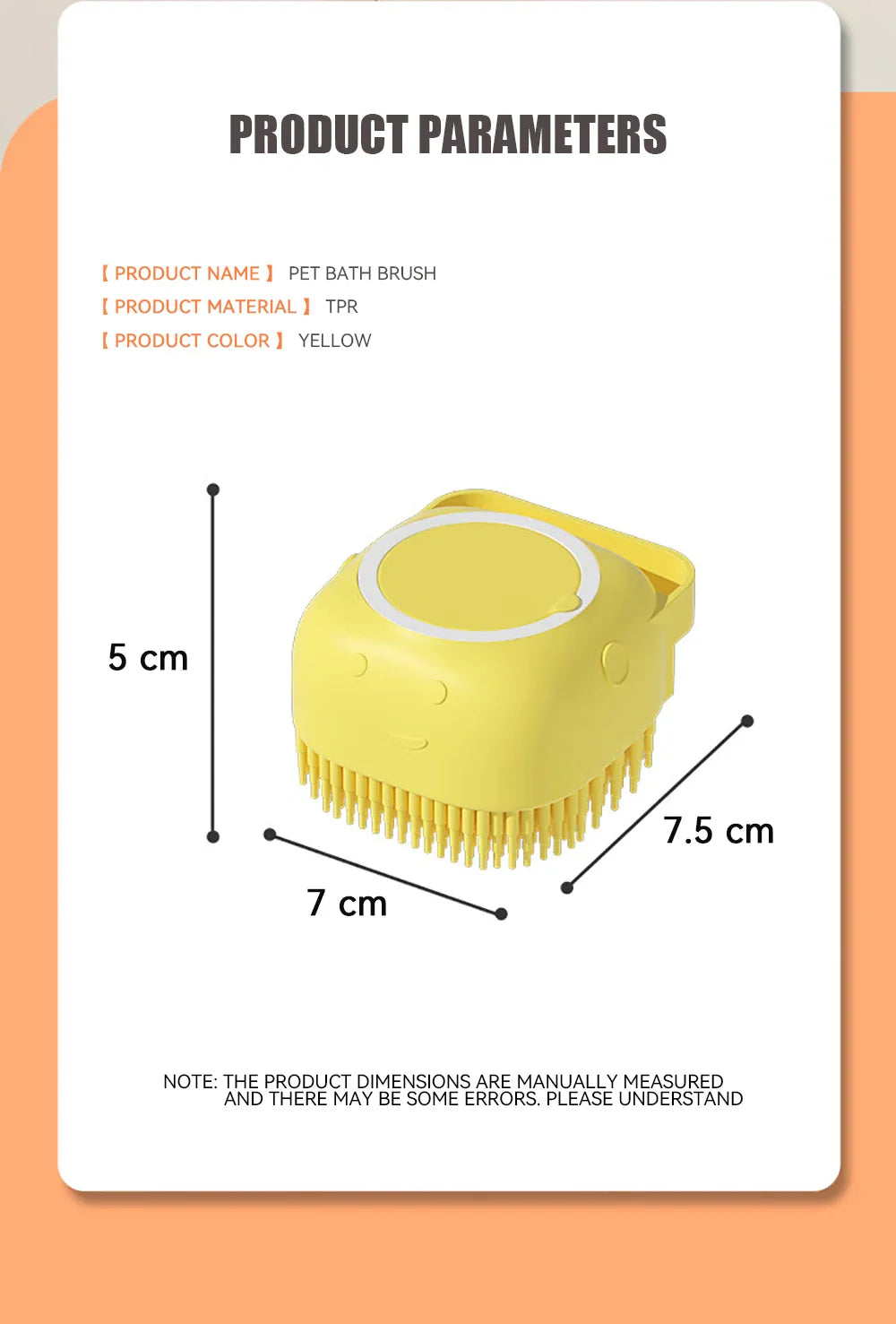 Dog Bathing Brush with Shampoo Dispenser - Soft Silicone Massage Tool