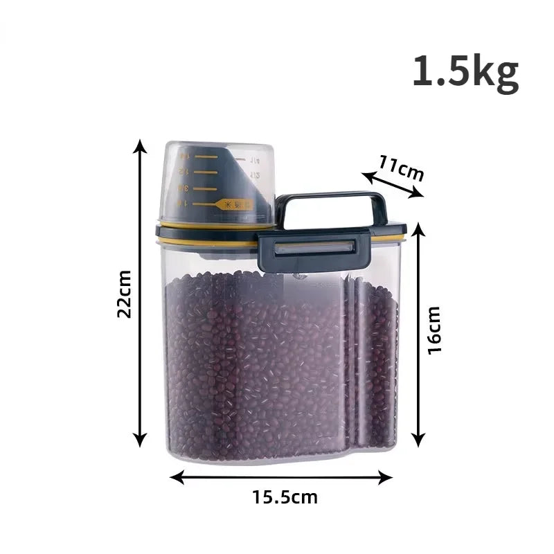 Dog & Cat Food Storage Container - 1.5kg/2kg with Measuring Cup