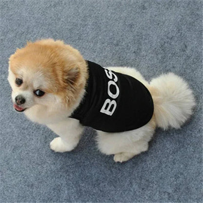 Small dog wearing security clothing for dogs summer pet T-shirt vest