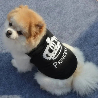 Small dog wearing security clothing for dogs summer T-shirt vest