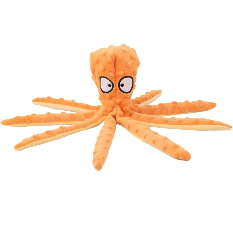 Plush Octopus Dog Toy - Bite Resistant, Squeaky & Interactive
