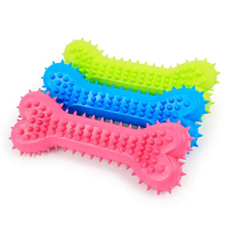 Rubber Bite-Resistant Dog Toy - Teeth Cleaning Chew Toy for Small Dogs