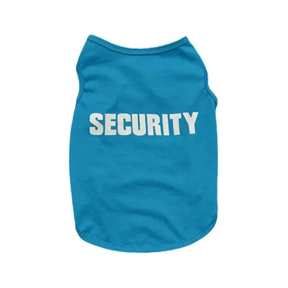 Small dog wearing security clothing for dogs summer pet T-shirt costume vest