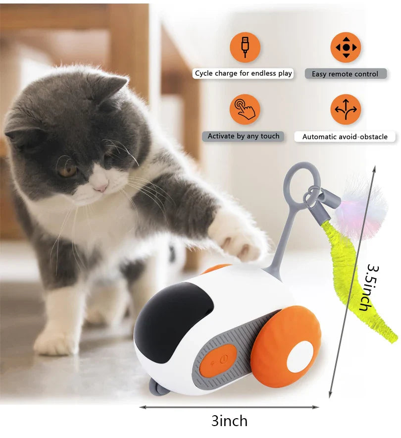 Smart Interactive Pet Car Toy - Remote Moving Toy for Cats & Dogs