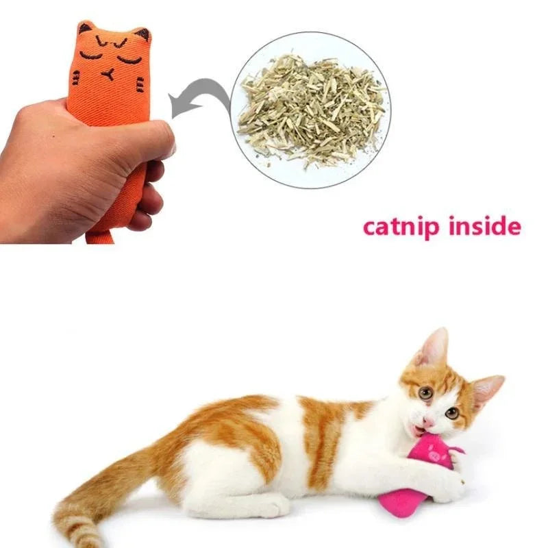 Rustle Sound Catnip Plush Pillow - Cute Cat Chew & Play Toy