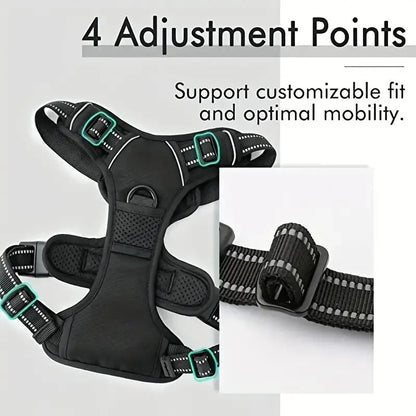 Service dog harness front clip reflective heavy duty vest for all dog sizes