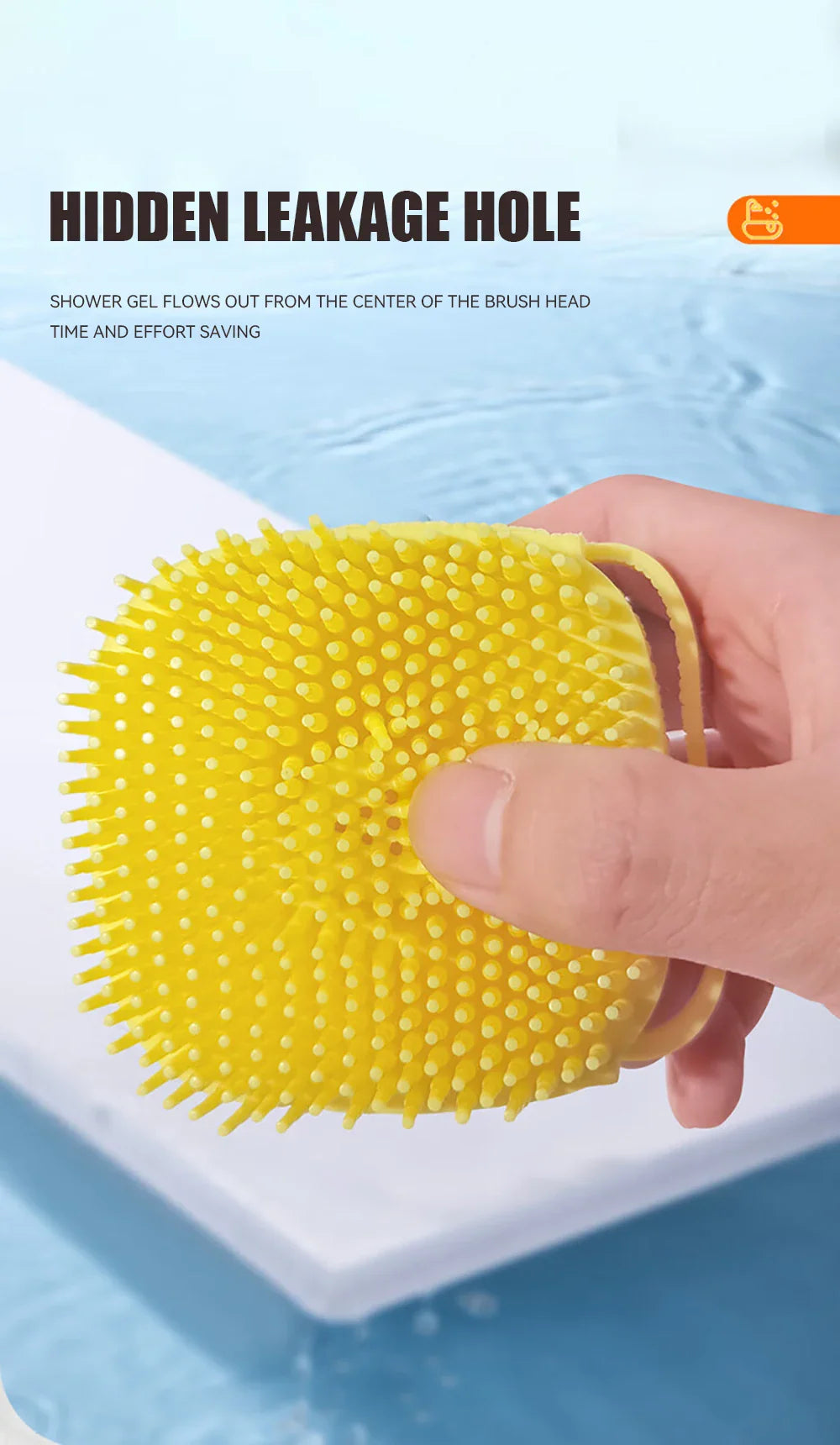 Dog Bathing Brush with Shampoo Dispenser - Soft Silicone Massage Tool