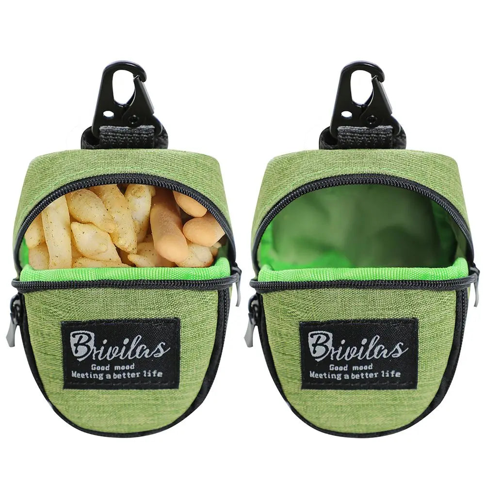 Portable Dog Treat Pouch - Training & Travel Bag with Poop Dispenser