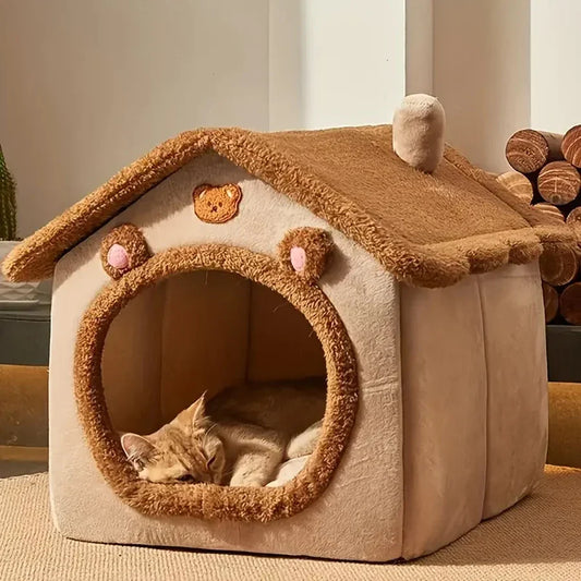Foldable Pet House - Washable Bed for Small Dogs & Medium Cats
