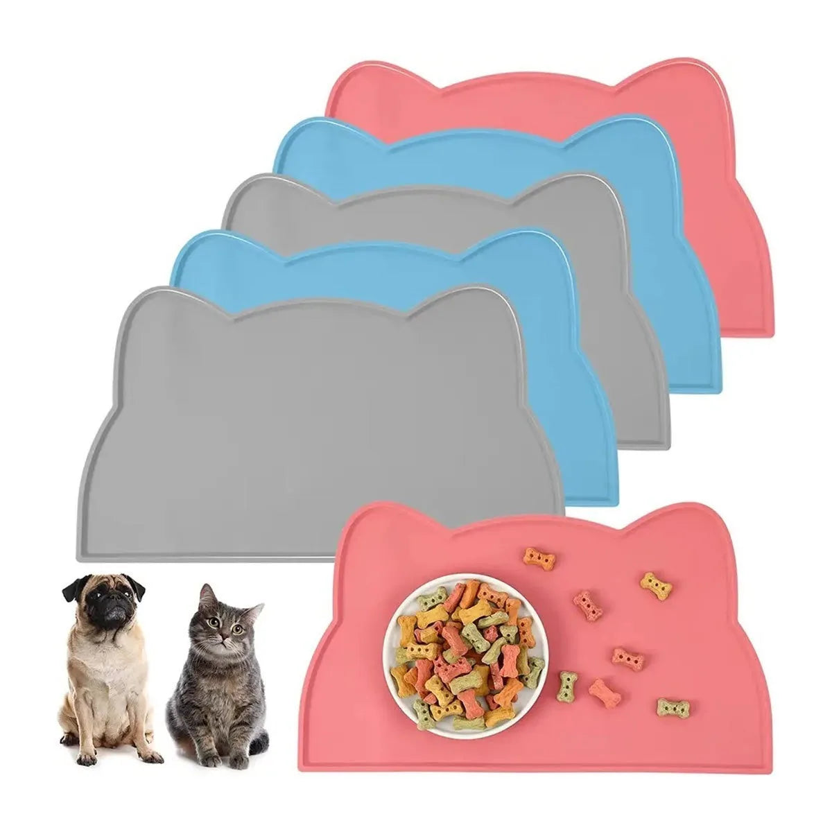 Silicone Pet Feeding Mat - Waterproof & Non-Slip Dog Bowl Mat