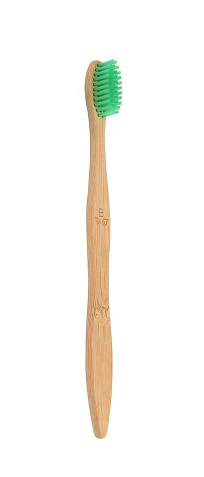Colorful biodegradable bamboo pet toothbrush with soft nylon bristles for gentle teeth cleaning