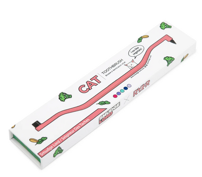Cat-themed wooden-handle toothbrush for pets toothpaste gum cleanser in decorative box