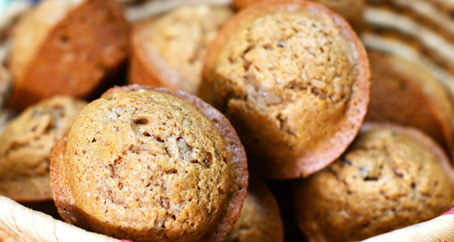 Organic sweet potato muffins for dogs with soft, moist texture made from four human-grade ingredients.