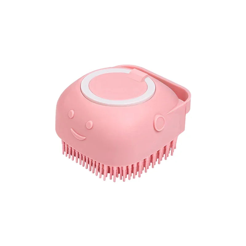 Dog Bathing Brush with Shampoo Dispenser - Soft Silicone Massage Tool