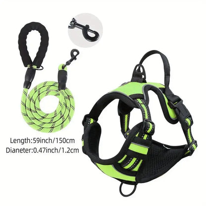 Service dog harness front clip reflective heavy-duty vest with easy control handle for all dog sizes