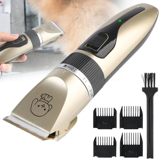 Pet Hair Clipper Grooming Trimmer Set - Professional Cordless Clippers