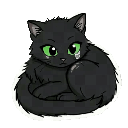 Animated Black Cat Sticker Pack — 10 GIF Stickers | Instant Digital Download