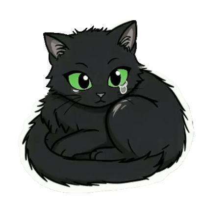 Animated Black Cat Sticker Pack — 10 GIF Stickers | Instant Digital Download