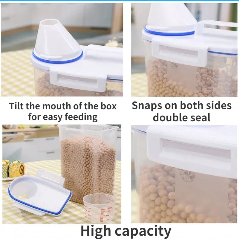 Dog & Cat Food Storage Container - 1.5kg/2kg with Measuring Cup