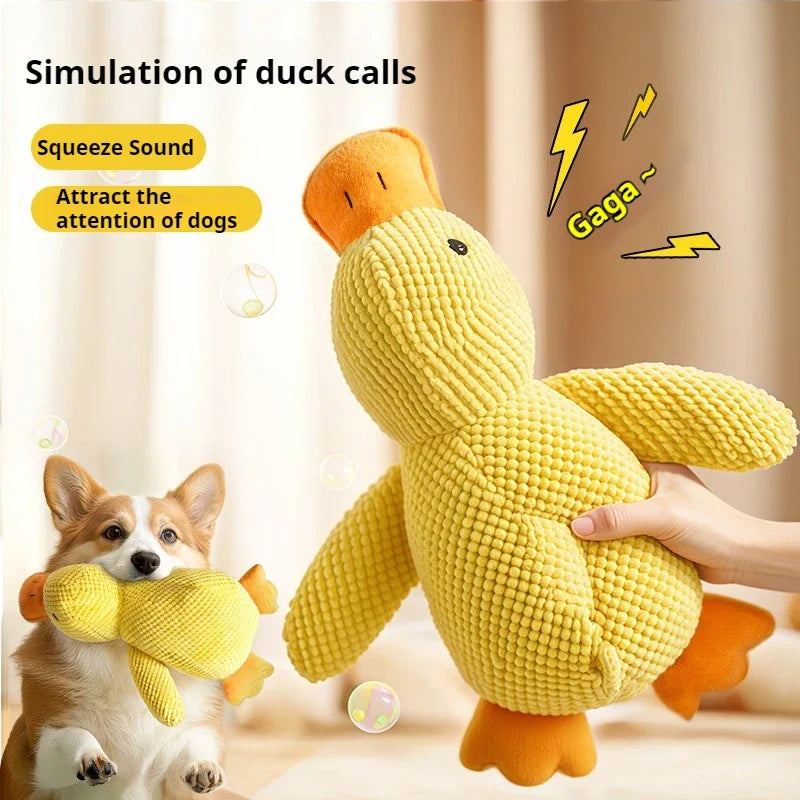 Dog Plush Sleeping Duck - Bite-Resistant & Sound Toy