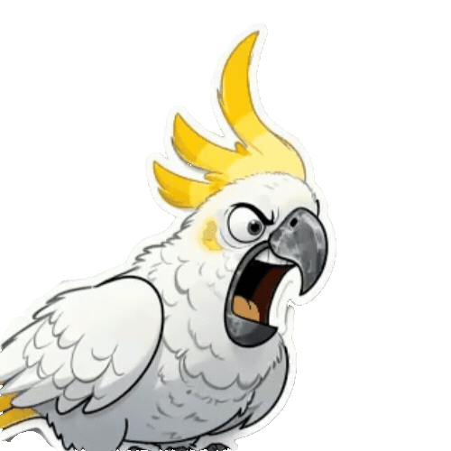 Animated Cockatoo Sticker Pack — 10 GIF Stickers | Instant Digital Download