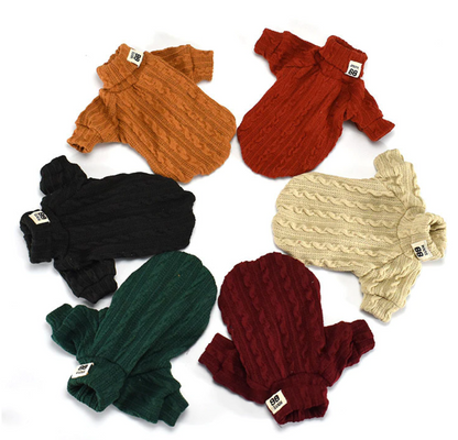 Winter Warm Knitted Turtleneck Sweater for Small Dogs and Cats - Cozy