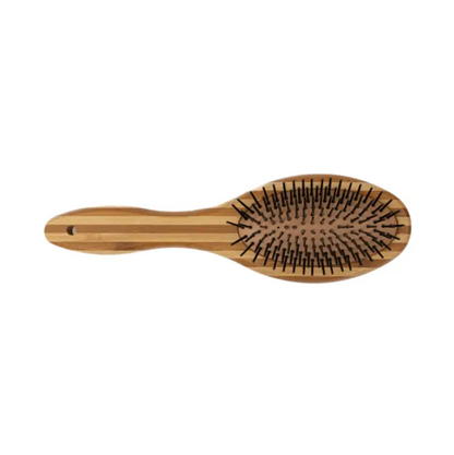 Country Living Dual-Sided Natural Wood Dog Brush with ergonomic handle and bristle side for detangling fur