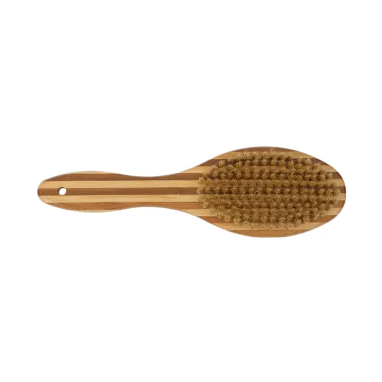 Country Living Dual-Sided Natural Wood Dog Brush with ergonomic handle and bristle side for detangling and smoothing fur